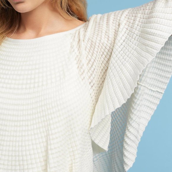 NWT ANTHROPOLOGIE Miah Pointelle Stitched Poncho XS/S - Picture 2 of 4